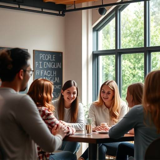 Personas participando en un club de conversación en inglés en Global Lingua